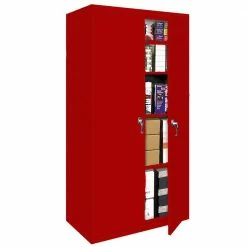 Steel Cabinets USA 30 x 15 x 72 4 Fixed Shelves with 2 Doors - FS-357-RED - Storage Cabinets