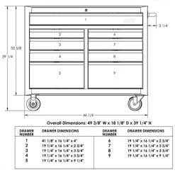 MBI 9-Drawer Mobile Work Center, Black - MWC46-9BK - Workbenches -Cheap Storage & Moving Store 046f02db5f42c818075a7bb2c189d698bf990eaf 24570821 4