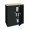 Steel Cabinets USA 30 x 18 x 36 2 Doors with a Plastic Top - BL-305PT-BLACK - Storage Cabinets