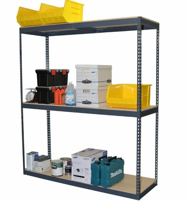 Jaken 72 x 24 x 84 3 Shelf 600 lb Cap. Heavy Duty Boltless Shelving - 3BW3-722484 - Car Ports - Image 2