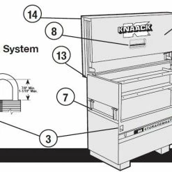 Knaack 3Point Replacement Hinge for Storagemaster Chests 70047 - Tool Boxes
