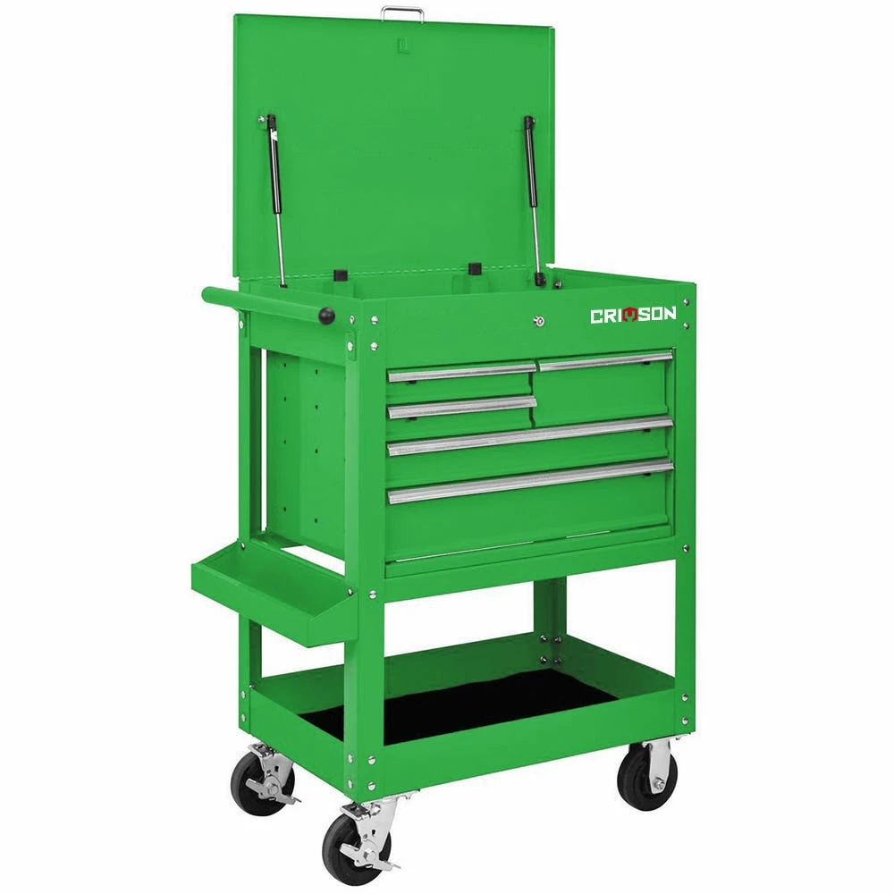 Crimson Force Green 30in 5 Drawer Tool Cart - MW-0308GN - Tool Chests 4 Crimson Force Green 30in 5 Drawer Tool Cart - MW-0308GN - Tool Chests - Image 2