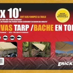 Erickson 8 x 10 Canvas Tarp 57072-MID - Covers