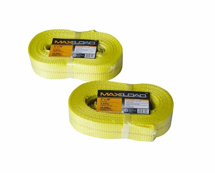 Max Load Polyester 2 inch x 20 Foot Tow Straps Set of 2 37009 - Straps & Tie Downs 3 Max Load Polyester 2 inch x 20 Foot Tow Straps Set of 2 37009 - Straps & Tie Downs