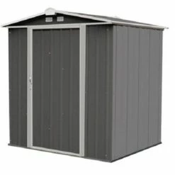 ShelterLogic EZEE Shed 6 Foot X 5 Foot Storage Shed in Charcoal with Cream Trim EZ6565LVCCCR - Garages, Sheds & Steel Buildings
