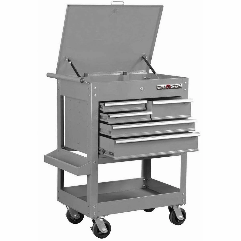 Crimson Force 30 Inch 5 Drawer Tool Cart Gray - 24570005 - Tool Boxes 4 Crimson Force 30 Inch 5 Drawer Tool Cart Gray - 24570005 - Tool Boxes - Image 2