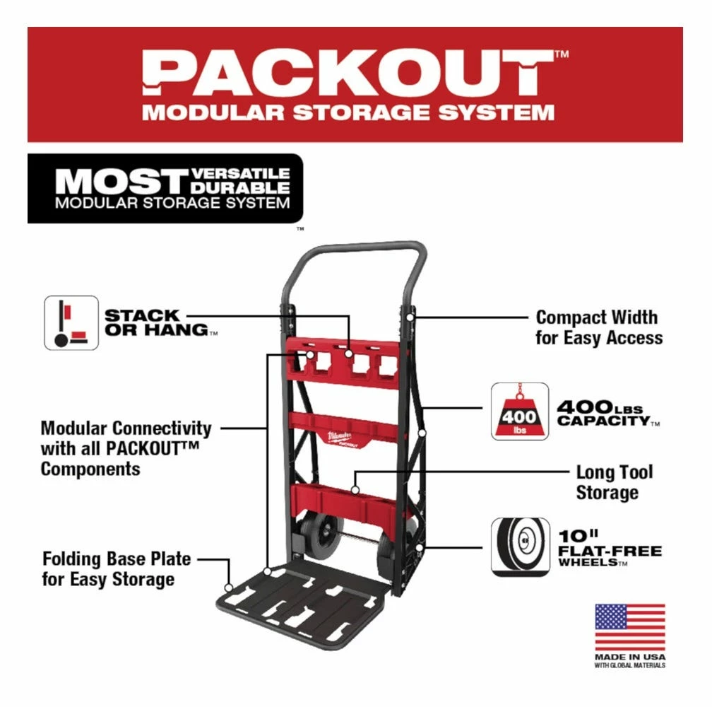 Milwaukee® Packout™ 2-Wheel Cart - 48-22-8415 - Tool Boxes 5 Milwaukee® Packout™ 2-Wheel Cart - 48-22-8415 - Tool Boxes - Image 3