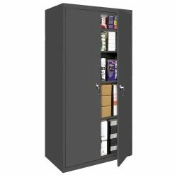 Steel Cabinets USA 30 x 15 x 72 4 Fixed Shelves with 2 Doors - FS-357-CHAR - Storage Cabinets
