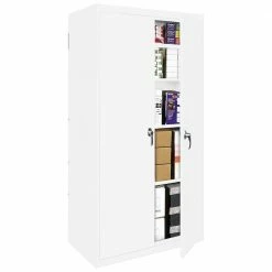 Steel Cabinets USA 30 x 15 x 72 4 Fixed Shelves with 2 Doors - FS-357-WHITE - Storage Cabinets