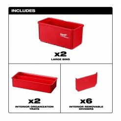 Milwaukee 2-Pack Large Bin Set for Packout™ - 48-22-8063 - Equipment Cases -Cheap Storage & Moving Store 924b5601614ea58d8bb609a13785132fc612c97a 2022018109 6