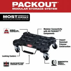 Milwaukee PACKOUT™ Dolly 24" x 18" Black Multi-Purpose Utility Cart - 48-22-8410 - Dollies & Hand Trucks -Cheap Storage & Moving Store 95b83d0867170965ea6297b867ceecdc9abbf402 48 22 8410 2