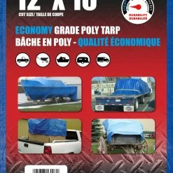 Erickson 12 x 16 Blue Poly Tarp 57007-MID - Tarps