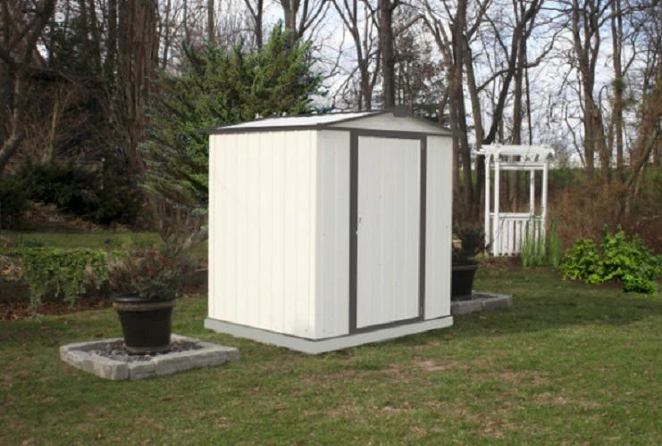 ShelterLogic EZEE Shed 6 Foot X 5 Foot Storage Shed in Cream with Charcoal Trim EZ6565LVCRCC - Garages, Sheds & Steel Buildings 4 ShelterLogic EZEE Shed 6 Foot X 5 Foot Storage Shed in Cream with Charcoal Trim EZ6565LVCRCC - Garages, Sheds & Steel Buildings - Image 2