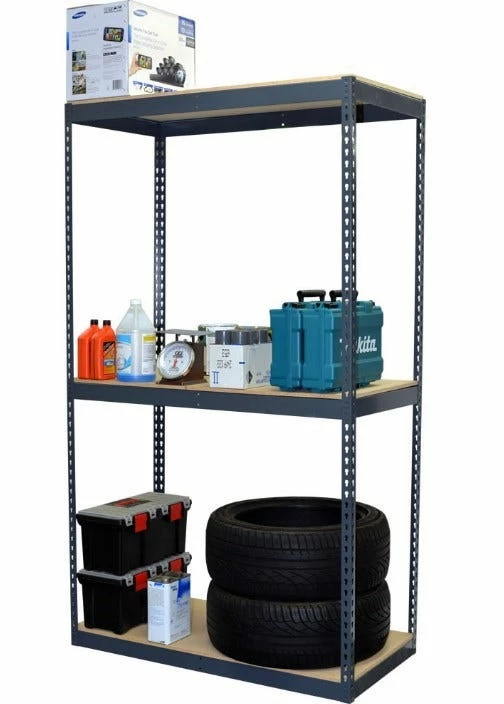 Jaken 48 x 12 x 84 3 Shelf 1000 lb Cap. Heavy Duty Boltless Shelving - 3BW3-481284 - Car Ports - Image 2
