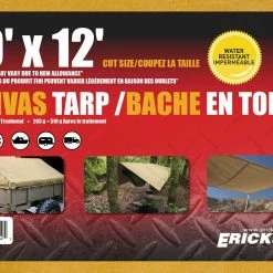 Erickson 10 x 12 Canvas Tarp 57074-MID - Covers