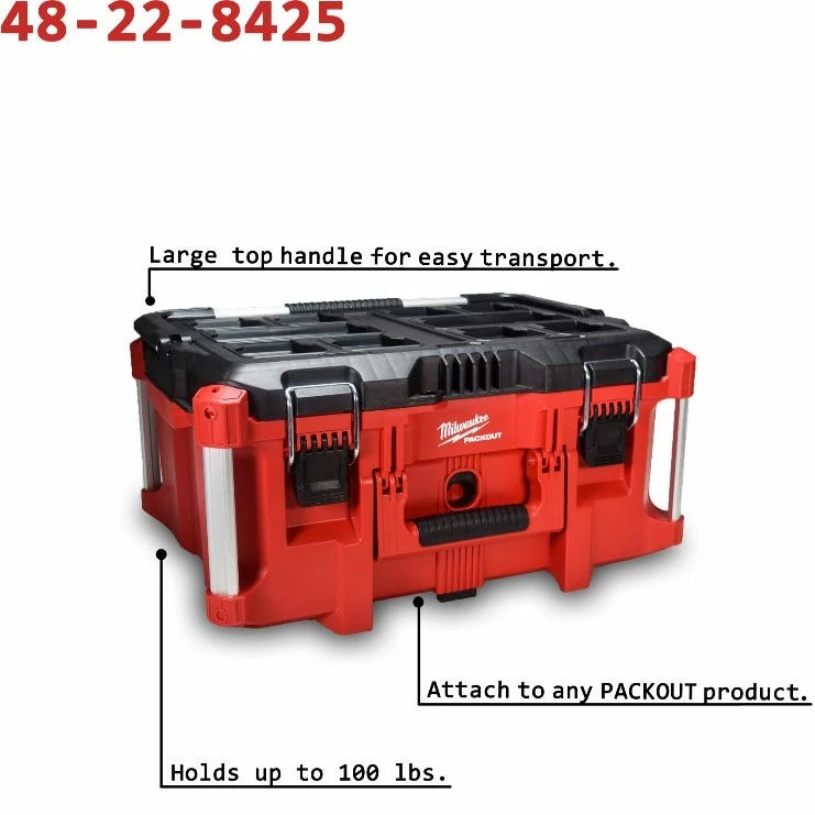 Milwaukee Packout Large Tool Box - 48-22-8425 - Equipment Cases 6 Milwaukee Packout Large Tool Box - 48-22-8425 - Equipment Cases - Image 4