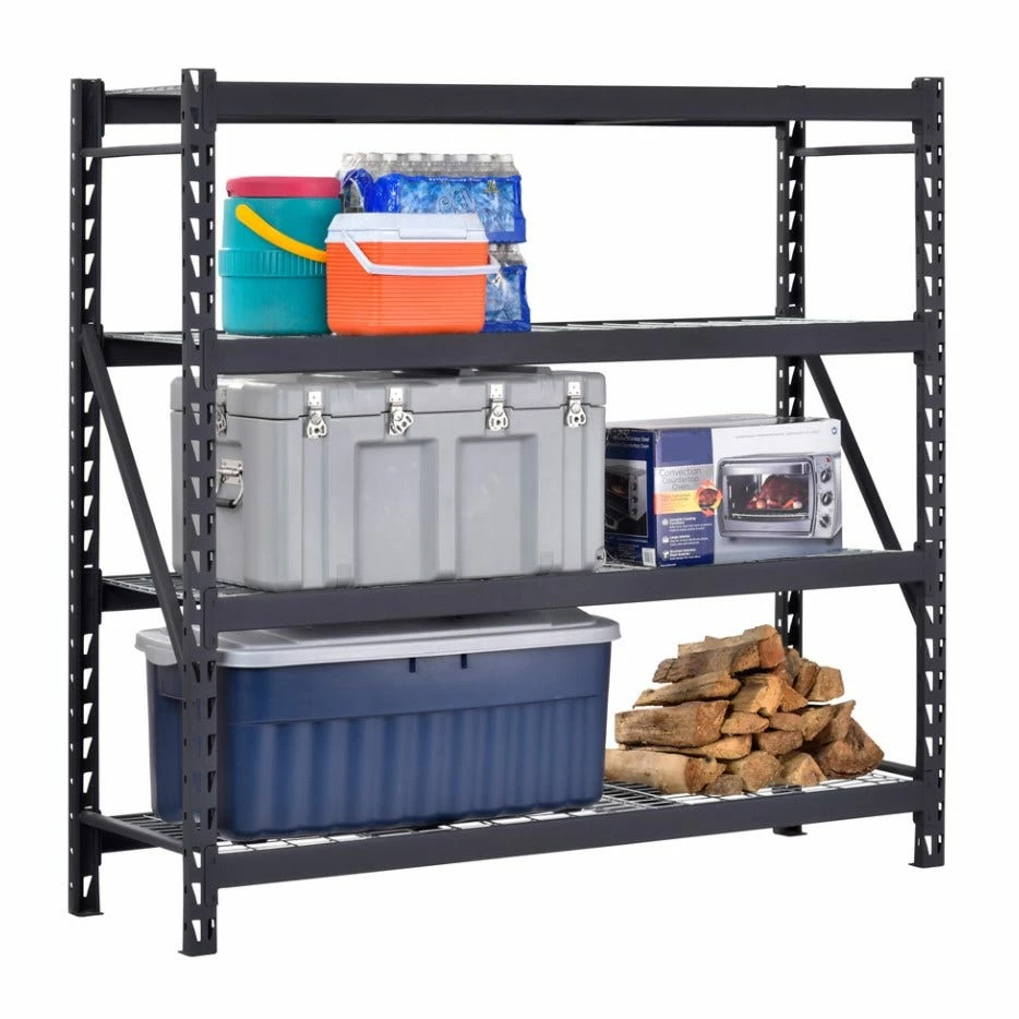 Muscle Rack 4-Level Welded Rack 77"W x 24"D x 72"H - BW2472W4BLK - Shelving 3 Muscle Rack 4-Level Welded Rack 77"W x 24"D x 72"H - BW2472W4BLK - Shelving