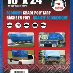 Erickson 18 x 24 Blue Poly Tarp 57010-MID - Tarps
