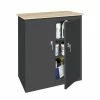 Steel Cabinets USA 30 x 18 x 36 2 Doors with a Plastic Top - BL-305PT-CHAR - Storage Cabinets