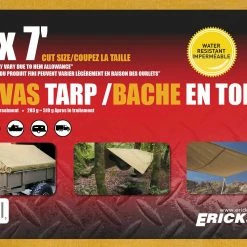 Erickson 5 x 7 Canvas Tarp 57070-MID - Covers