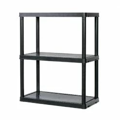 Gracious Living Black 3-Tier Plastic Garage Storage Shelving Unit - 91019MAXIT1C54