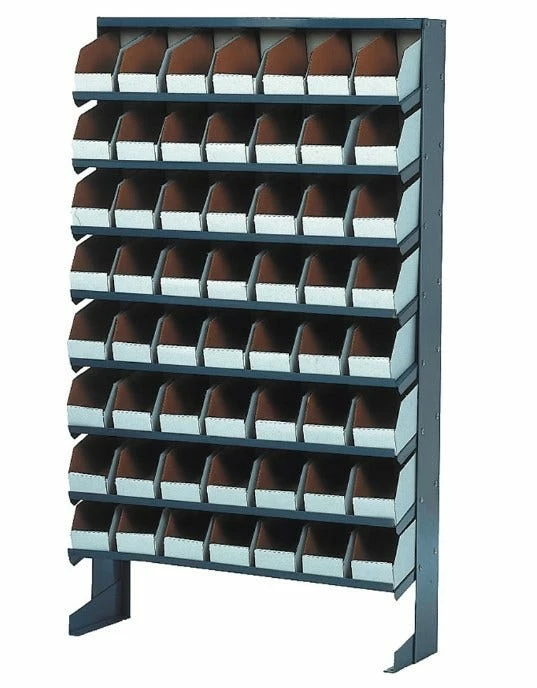 Jaken 64 Piece Floor Pick Rack with 4 Inch Corrugated Bins - PF-C4 - Car Ports
